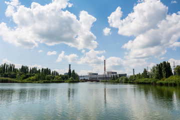 pond cooler at nuclear power plant