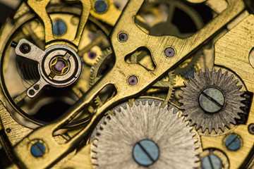Mechanical watch, close up, gears