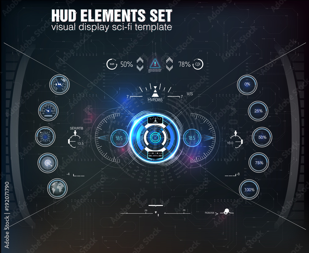 Poster hud ui. abstract virtual graphic touch user interface. infographic. vector science abstract. futuris