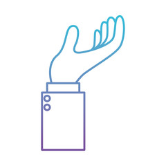 business hand receiving icon vector illustration design