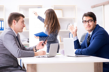 Business meeting with employees in the office