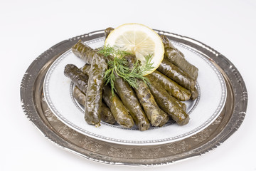 Turkish foods; stuffed leaves (yaprak sarmasi)