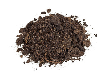 Ground isolated on a white background, closeup