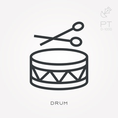 Line icon drum