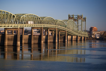 I5 Bridge reflecting in the Columbia River