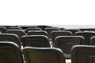 Fototapeta premium Black office chairs in the presentation room.