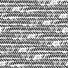  Zwart-wit naadloze abstracte patroon. Grungetextuur. Afdrukken voor textiel. © flovie