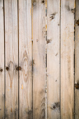 Close up of wooden fence panels