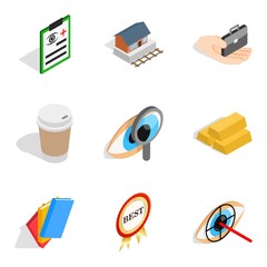 Medical business icons set, isometric style
