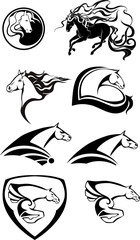 black and white horse logos.