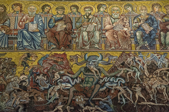 Detail from the ceiling mosaic in the Baptistery of San Giovanni in Florence, Italy
