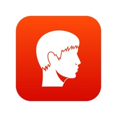 Man head icon digital red