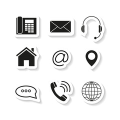 Contacts set sticker icons