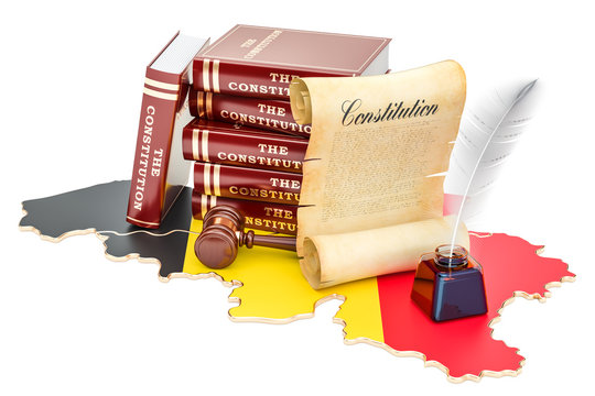 Constitution of Belgium concept, 3D rendering