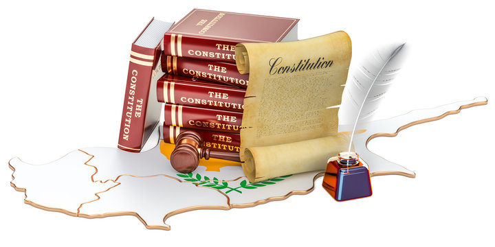 Constitution of Cyprus concept, 3D rendering