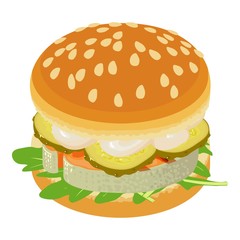 Sandwich icon, isometric style