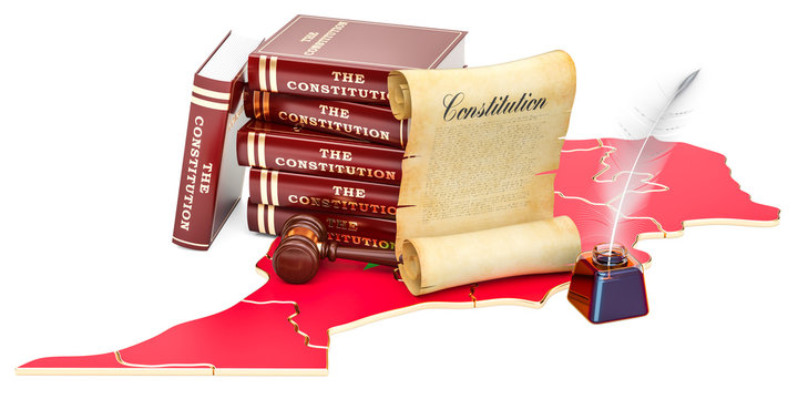 Constitution of Morocco concept, 3D rendering