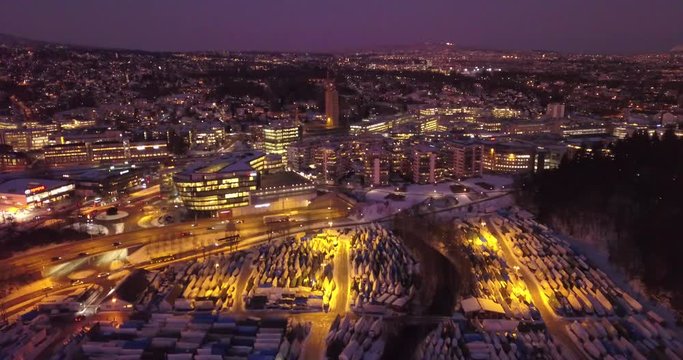 Aerial view on Central Skoyen in Oslo, Norway