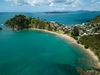 Foto op Plexiglas Tapeka Point Beach, Russell New Zealand Bay Of Islands Aerial Point Of View  © Joshua Daniels