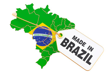 Made in Brazil concept, 3D rendering