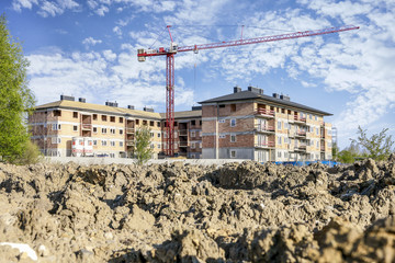 Fototapeta premium KRAKOW, POLAND - MAY 02, 2017: New apartment buildings
