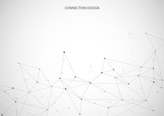 Abstract connection background with lines and dots.
