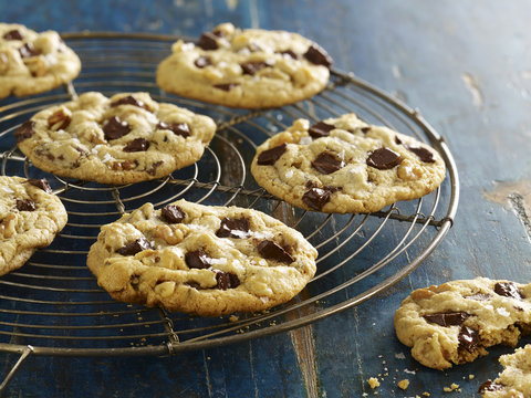 Chocolate Chip Cookies on cooling rack