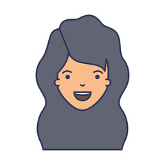 beautiful woman head avatar character vector illustration design