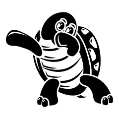 Dancing turtle icon, simple style