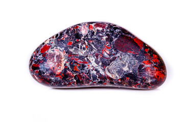 Macro mineral stone Jasper leopard on white background © Minakryn Ruslan 
