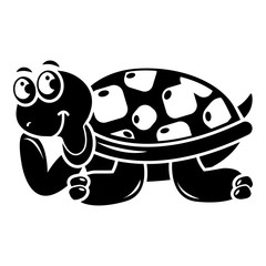 Happy turtle icon, simple style