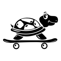 Beautiful turtle icon, simple style