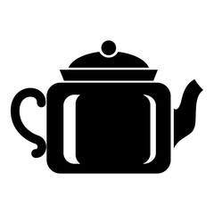 Ceramic kettle icon, simple style