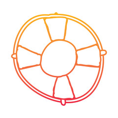 life buoy with rope assistance or help symbol vector illustration degraded line color design