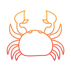 sea wild life crab marine animal image vector illustration degraded line color design