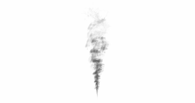 Loop cloud of smoke on white