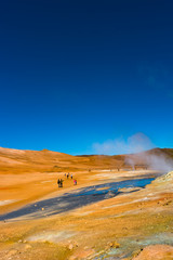 Geothermal active zones called Hverir on Iceland