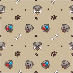 cute dog seamless pattern vector background