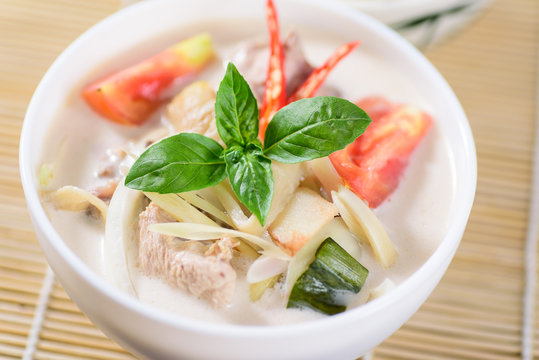 Thai food (Tom Kha Kai), Thai coconut milk soup with chicken