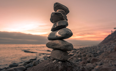 Fototapeta na wymiar The art of balancing stones
