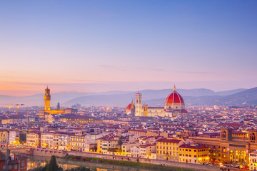 Fototapeta na wymiar Sunset view of Florence