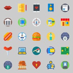icons set about Lifestyle. with online store, hamburger, water, smartphone, religious and target