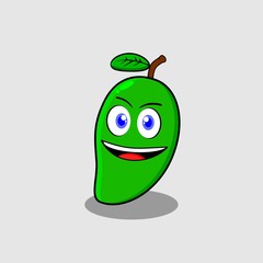 green mango character mascot illustration