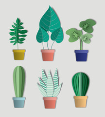 house plants set icons vector illustration design