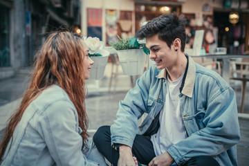 Couple in love having a good time. Valentine's Day