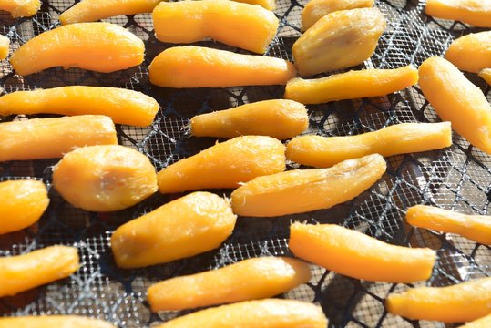 Dried sweet potato ball at Ibaraki Japan, winter homemade local food