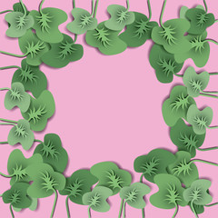 Fototapeta premium cute leafs decorative frame vector illustration design