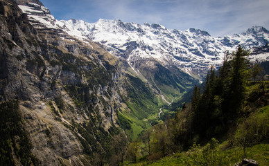 Fototapeta na wymiar Lauterbrunnen Valley Aerial