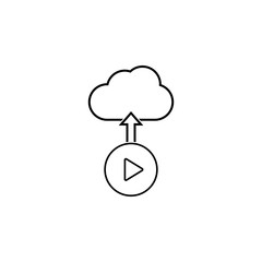cloud storage of video player icon. Element of video player for mobile concept and web apps. Thin line icon for website design and development, app development. Premium icon