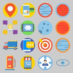 icon set about Transportation. with location, new idea and truck